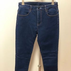 Dark blue jeans with fleece lining